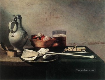 Naturaleza muerta clásica Painting - Pipas de tabaco y brasero bodegón Pieter Claesz